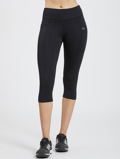 high rise solid sports leggings - 19202712 - Very Small Image - 1