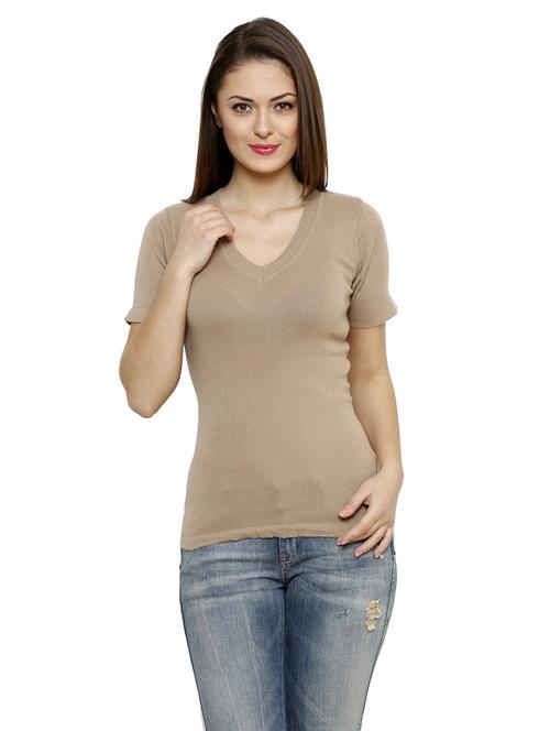 women's straight v neck top - 19205481 - Very Small Image - 1