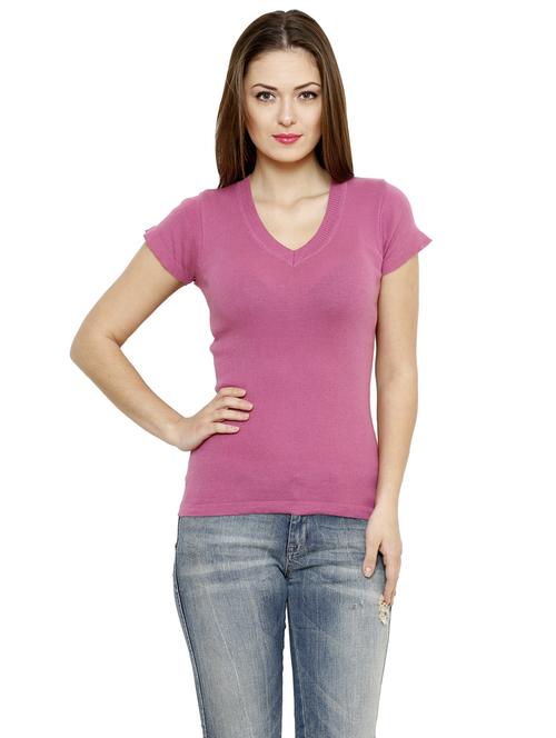 women's straight v neck top - 19205529 - Very Small Image - 1