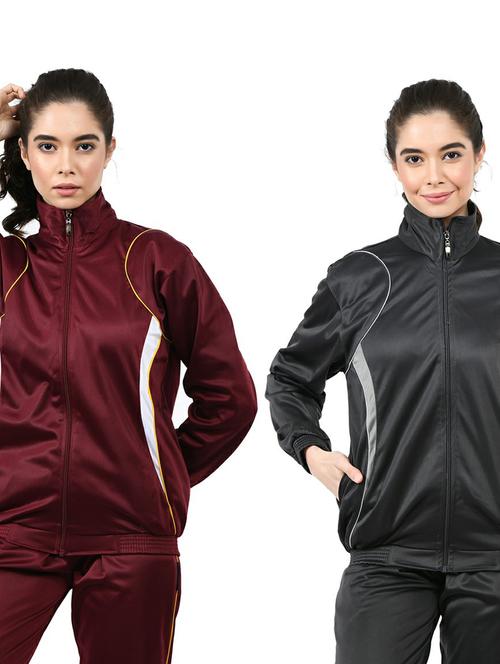 women color block regular jacket combo - 19206574 - Very Small Image - 1