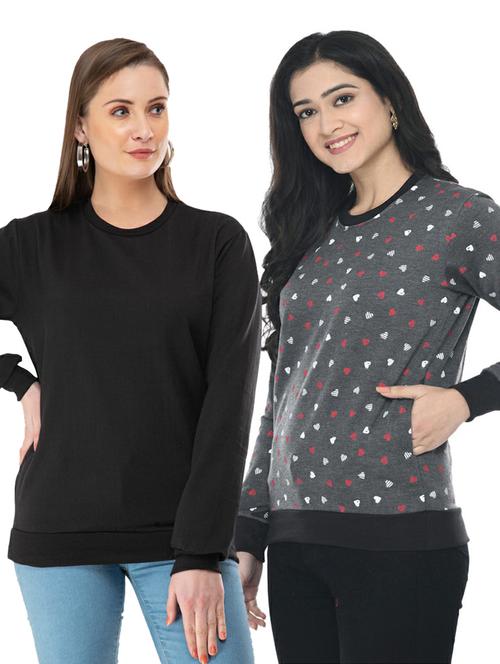 women's printed sweatshirt combo - 19206689 - Very Small Image - 1