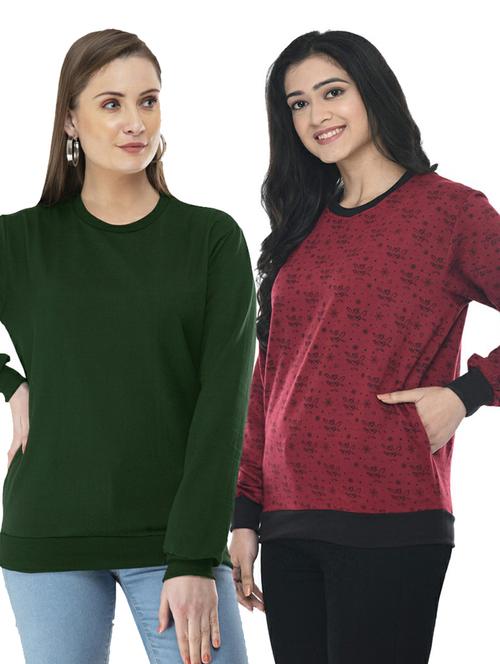 women's printed sweatshirt combo - 19206704 - Very Small Image - 1