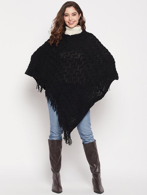 black wool poncho - 19207431 - Very Small Image - 1