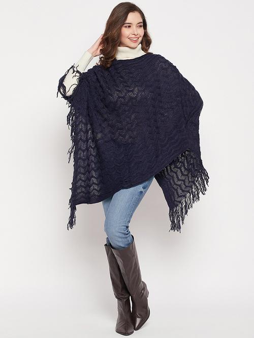 dark blue wool poncho - 19207433 - Very Small Image - 1
