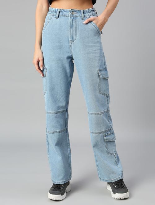 light blue solid denim jean - 19207996 - Very Small Image - 1