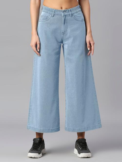 light blue solid wide leg denim jean - 19208000 - Very Small Image - 1