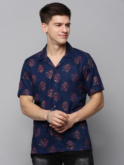 mens florals casual shirt - 19208189 - Very Small Image - 1