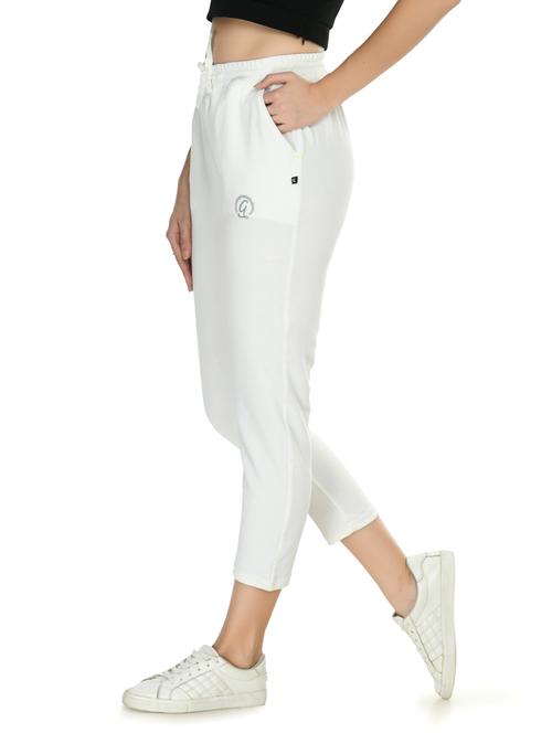 white solid track pant - 19214735 - Very Small Image - 1