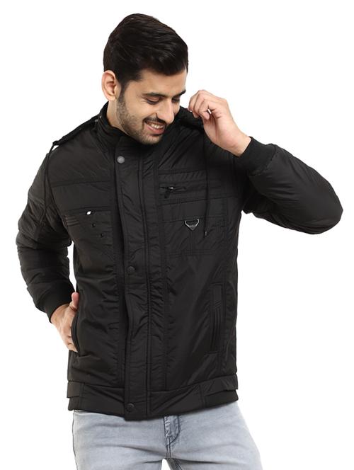 hood neck solid casual jacket - 19214819 - Very Small Image - 1