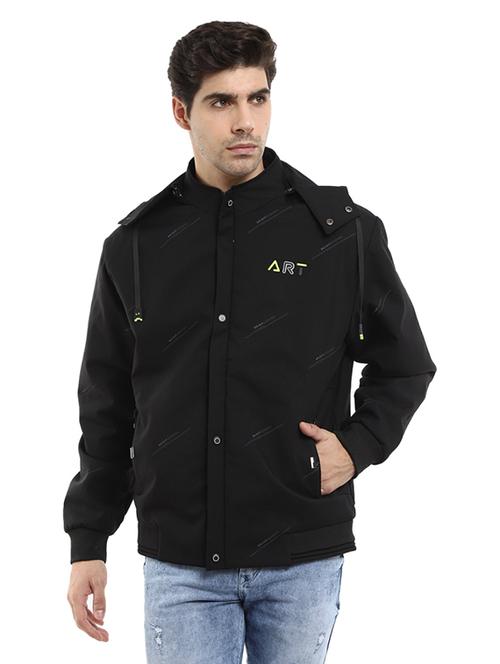 men solid hooded jacket - 19214826 - Very Small Image - 1