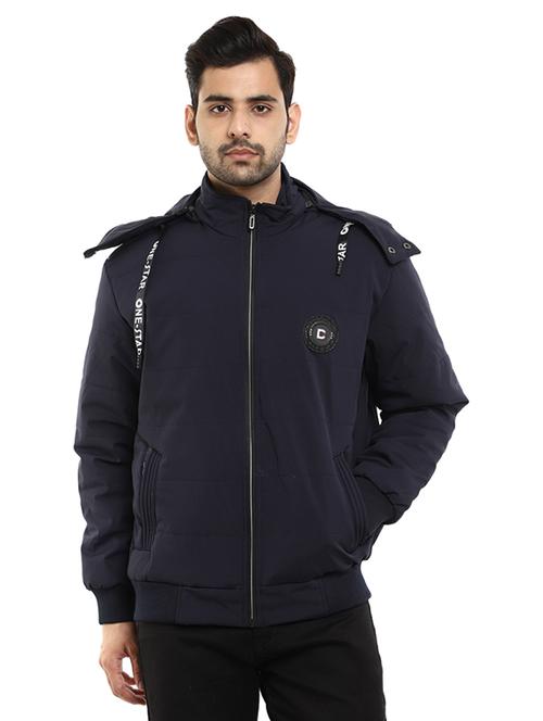 hood neck solid casual jacket - 19214841 - Very Small Image - 1
