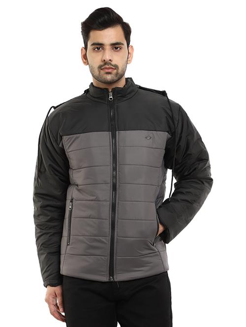 hood neck solid casual jacket - 19214845 - Very Small Image - 1