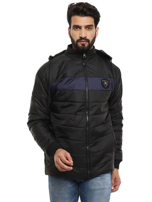 hood neck solid casual jacket - 19214846 - Very Small Image - 1