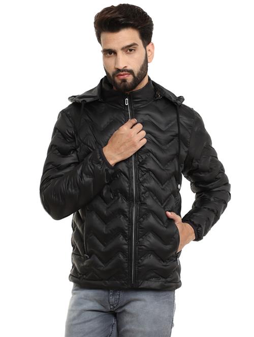 hood neck solid casual jacket - 19214855 - Very Small Image - 1