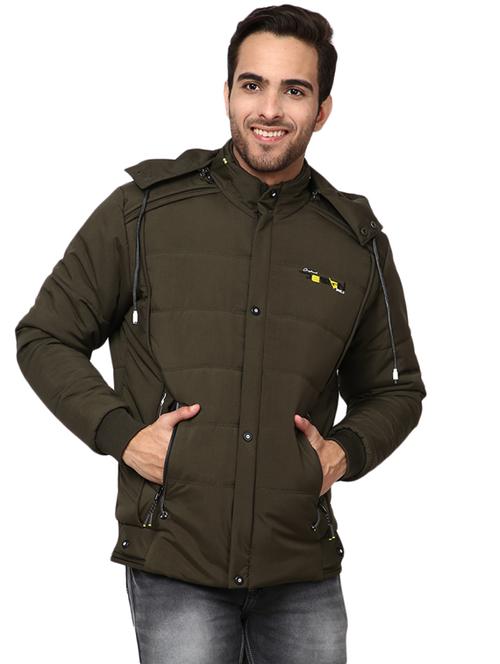 hood neck solid casual jacket - 19214885 - Very Small Image - 1