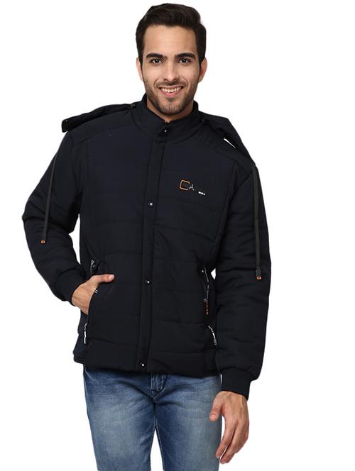 hood neck solid casual jacket - 19214886 - Very Small Image - 1