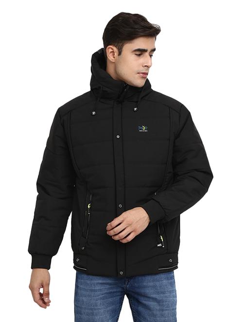 hood neck solid casual jacket - 19214889 - Very Small Image - 1