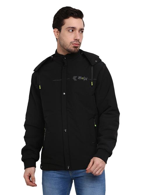hood neck solid casual jacket - 19214894 - Very Small Image - 1
