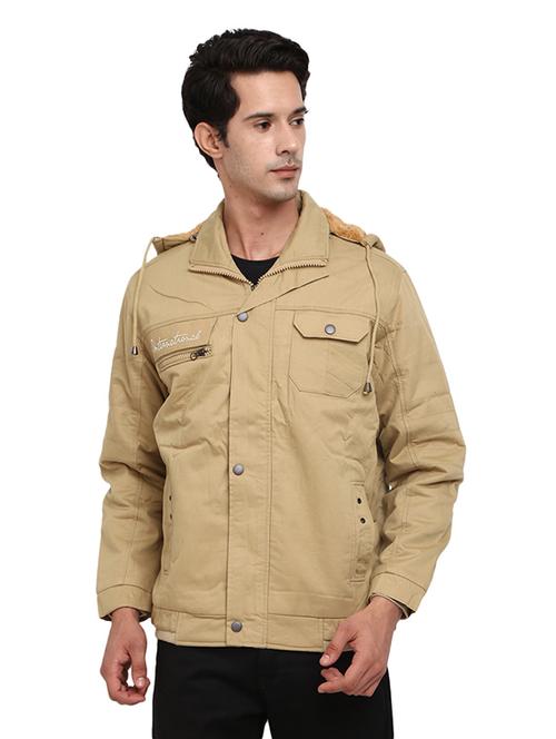 hood neck solid casual jacket - 19214897 - Very Small Image - 1