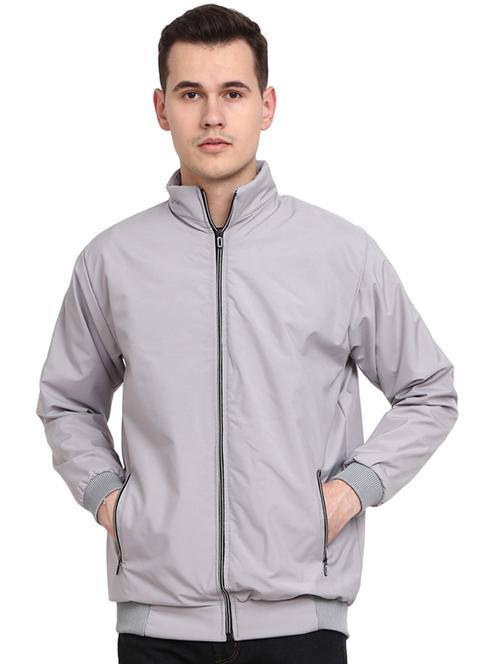 mandarin collar solid casual jacket - 19214921 - Very Small Image - 1