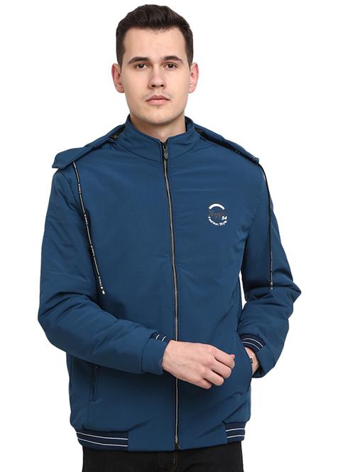 hood neck solid casual jacket - 19214925 - Very Small Image - 1