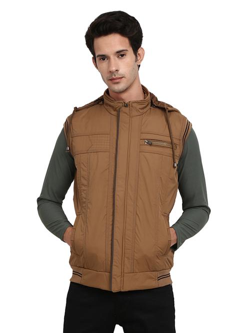 hood neck solid casual jacket - 19214942 - Very Small Image - 1