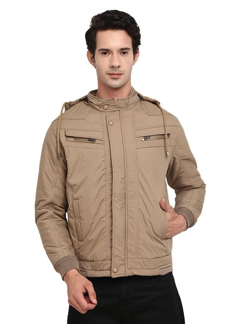 hood neck solid casual jacket - 19214960 - Very Small Image - 1
