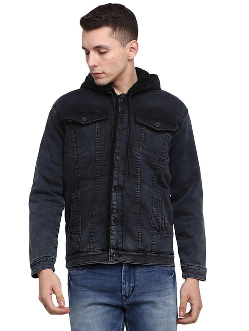hood neck solid casual jacket - 19214963 - Very Small Image - 1