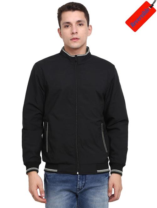 mandarin collar solid casual jacket - 19214969 - Very Small Image - 1