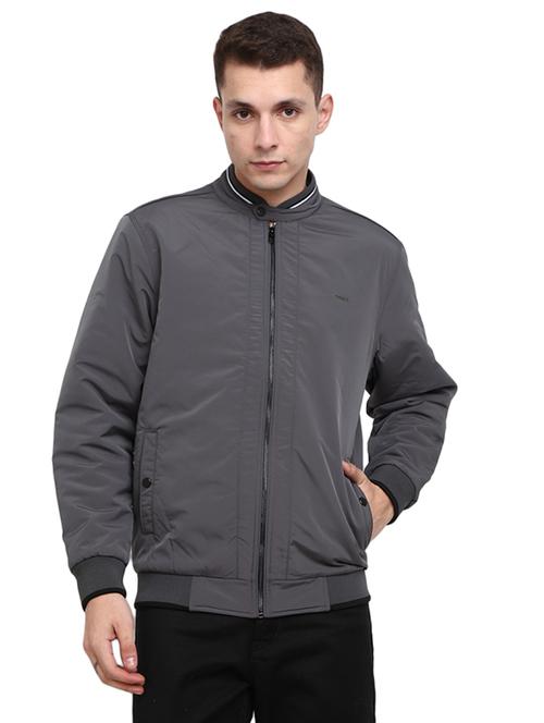 mandarin collar solid casual jacket - 19214971 - Very Small Image - 1