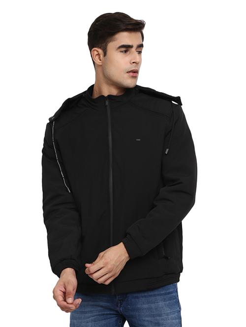 hood neck solid casual jacket - 19214972 - Very Small Image - 1