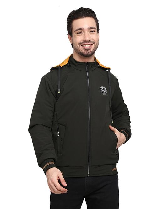 hood neck solid casual jacket - 19214979 - Very Small Image - 1