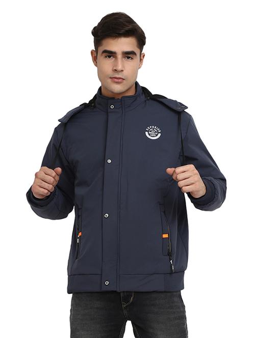 hood neck solid casual jacket - 19214980 - Very Small Image - 1