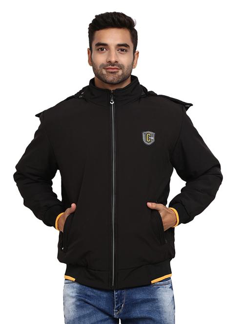hood neck solid casual jacket - 19214981 - Very Small Image - 1