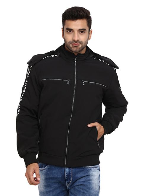 hood neck solid casual jacket - 19214982 - Very Small Image - 1