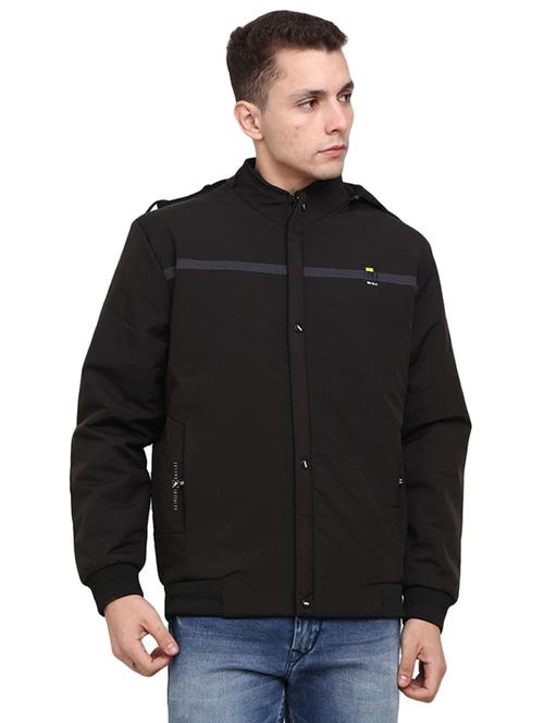 hood neck solid casual jacket - 19214987 - Very Small Image - 1