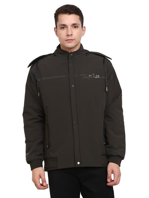 hood neck solid casual jacket - 19214991 - Very Small Image - 1