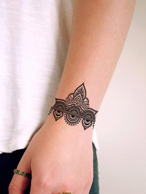 black organic temporary tattoo tattoo sticker - 19215052 - Very Small Image - 1