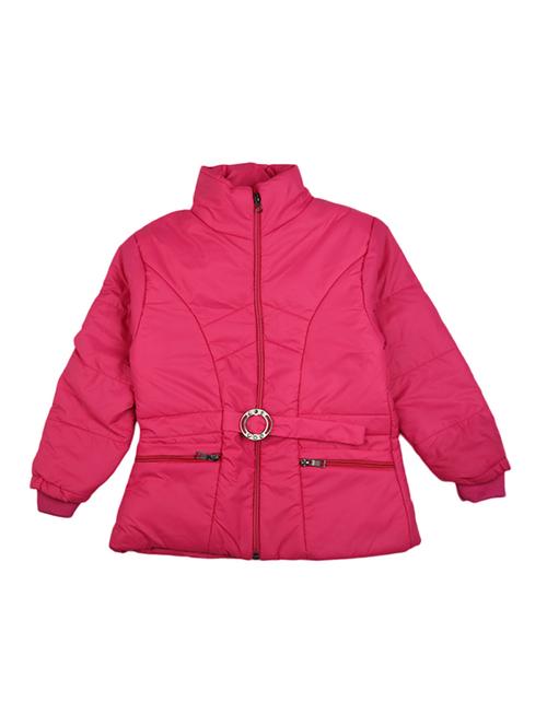 girlss pink solid bomber jacket - 19215309 - Very Small Image - 1