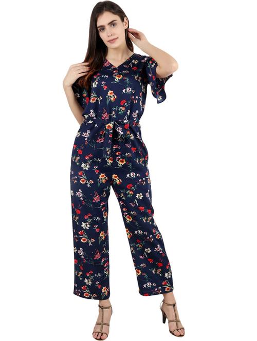 florals printed full leg jumpsuit - 19215423 - Very Small Image - 1