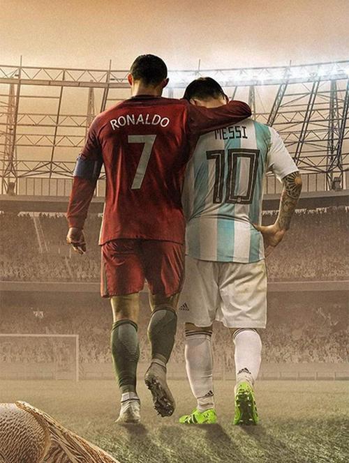 ronaldo messi polyvinyl wall sticker - 19217786 - Very Small Image - 1