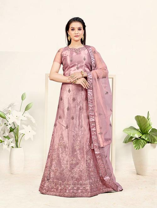 embroidered lehenga choli dupatta set - 19218018 - Very Small Image - 1