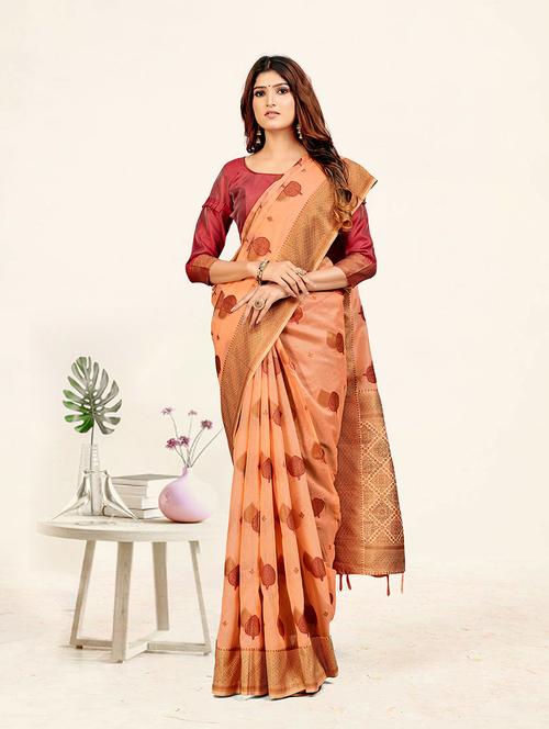 women's banarasi saree with blouse - 19218055 - Very Small Image - 1