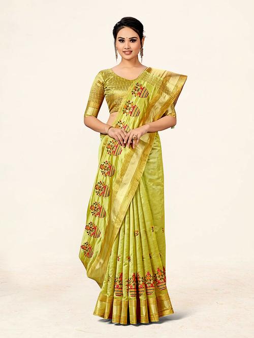 self design woven saree with blouse - 19218066 - Very Small Image - 1