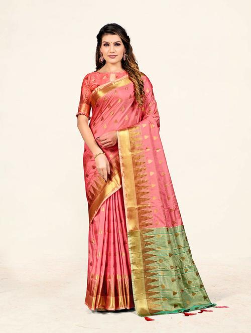 self design woven saree - 19218096 - Very Small Image - 1