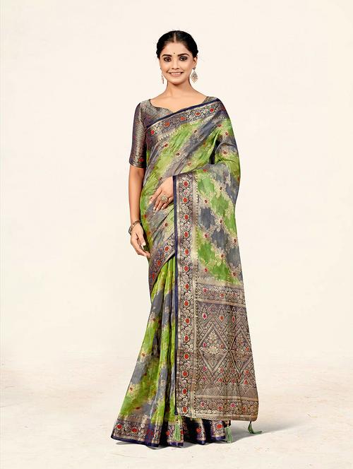 women's self design green colored saree - 19218115 - Very Small Image - 1