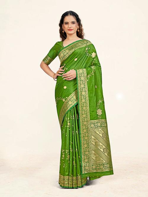 self design woven saree with blouse - 19218137 - Very Small Image - 1