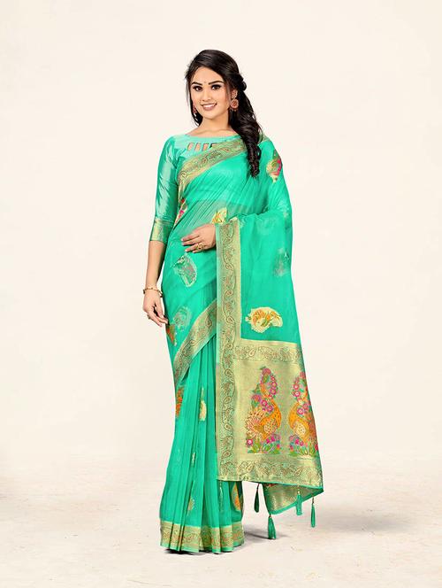 self design woven saree - 19218163 - Very Small Image - 1
