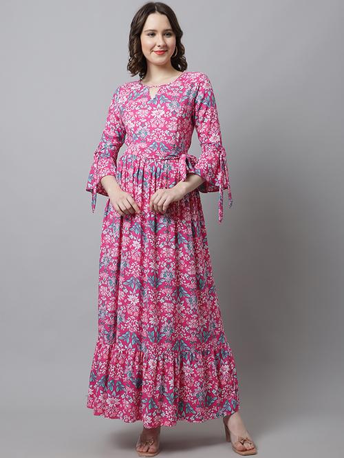 pink printed maternity wear - 19218346 - Very Small Image - 1