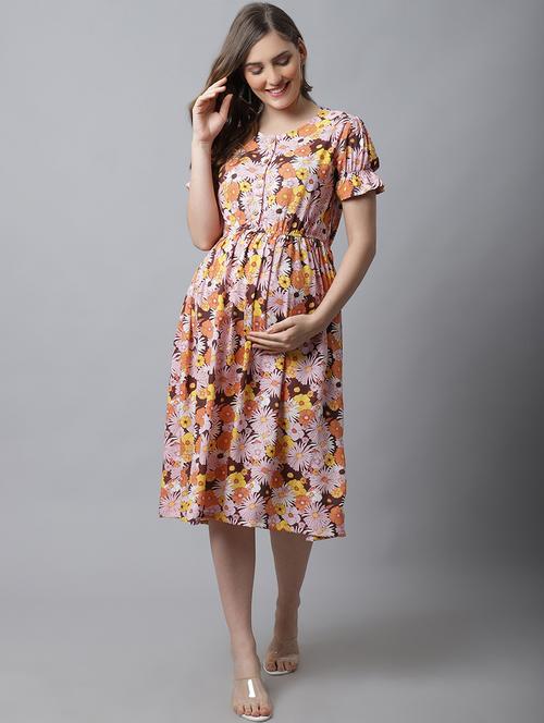 pink printed maternity wear - 19218349 - Very Small Image - 1